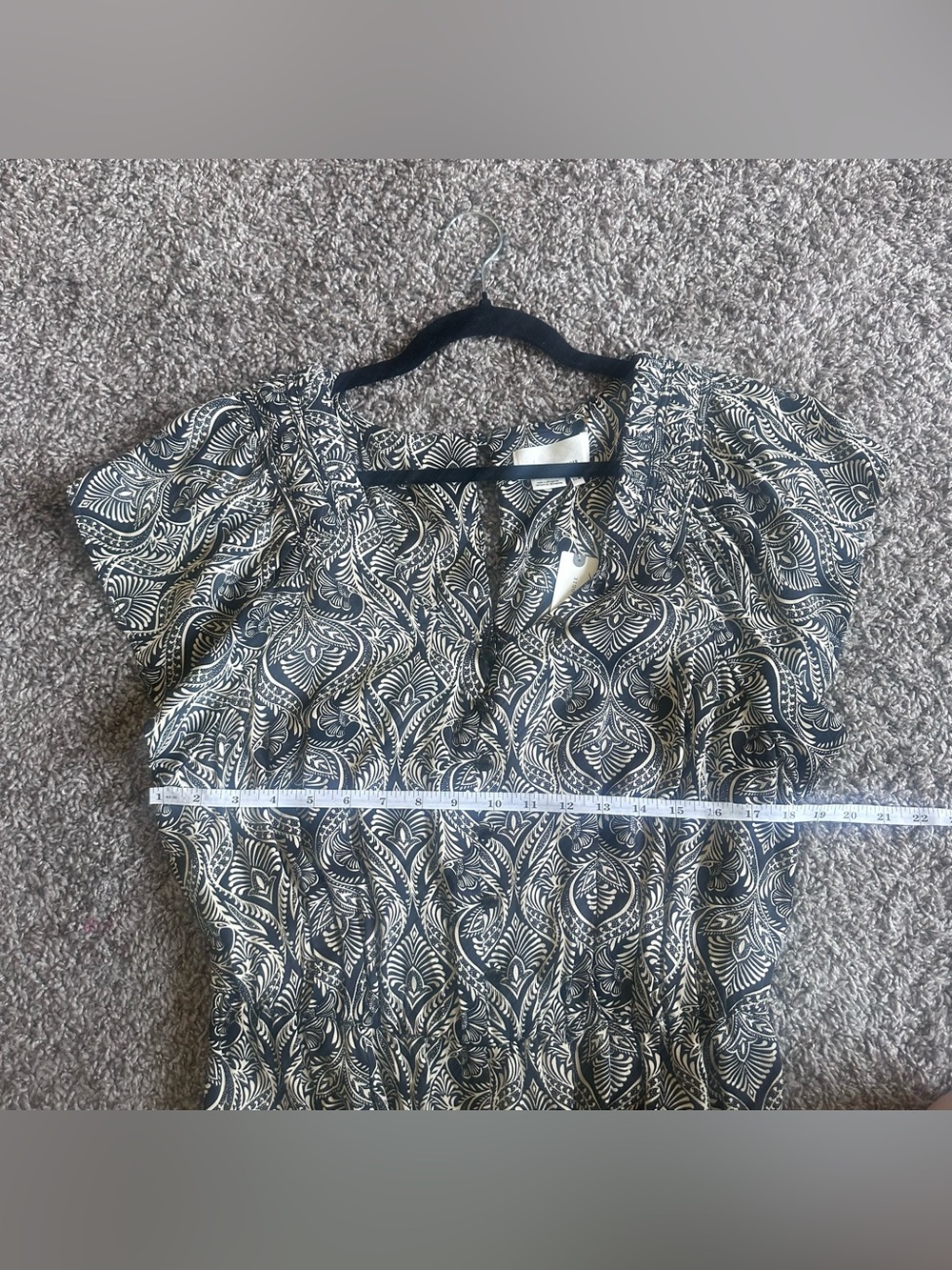 Anthropologie Black & White Paisley Print V-Neck Jumpsuit - Picture 10 of 10